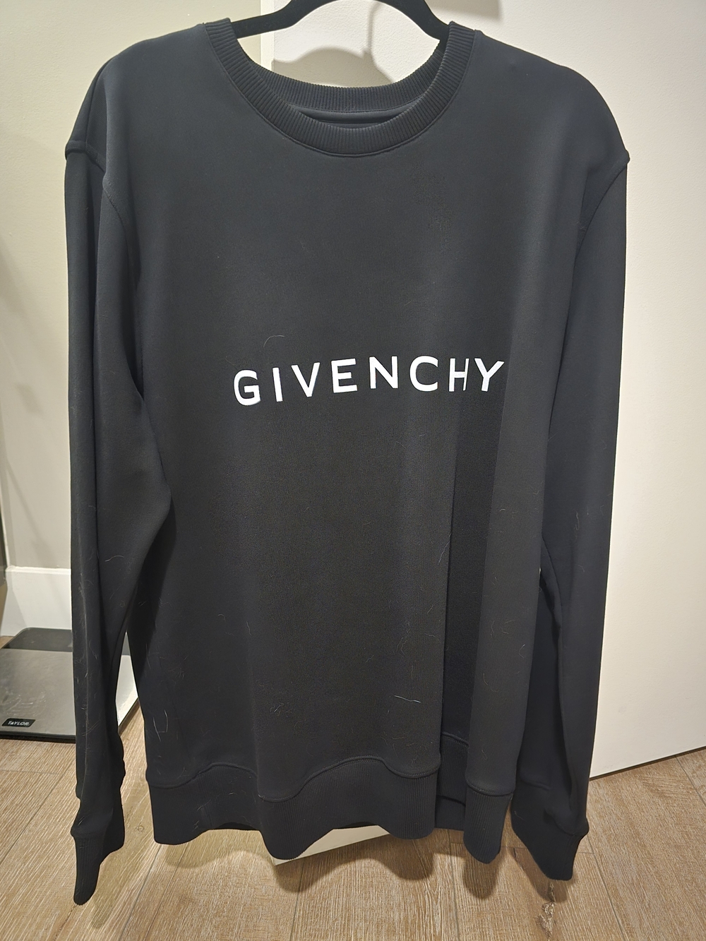 Givenchy Black Crewneck Sweatshirt with White Logo
